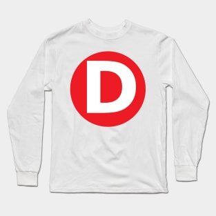 Letter D Big Red Dot Letters & Numbers Long Sleeve T-Shirt